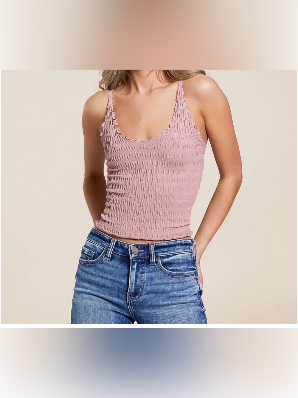 Free People Pucker Up Seamless Textured Tank Lilac Size M NWT